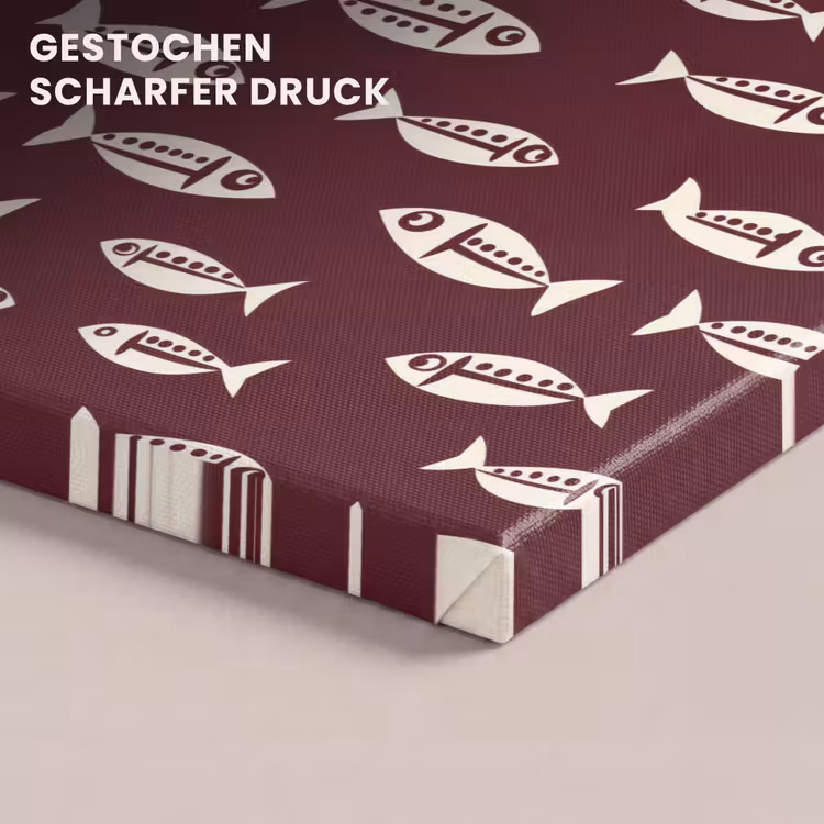 Vissen - Grafisch - Patroon - Donker canvas 2cm klein 34 -closeup_print_DE