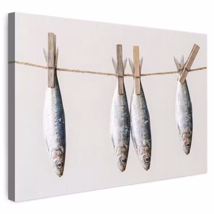 Leinwandbild - Fisch – Hängend – Essen - Vis - Hangend - Eten canvas 2cm klein