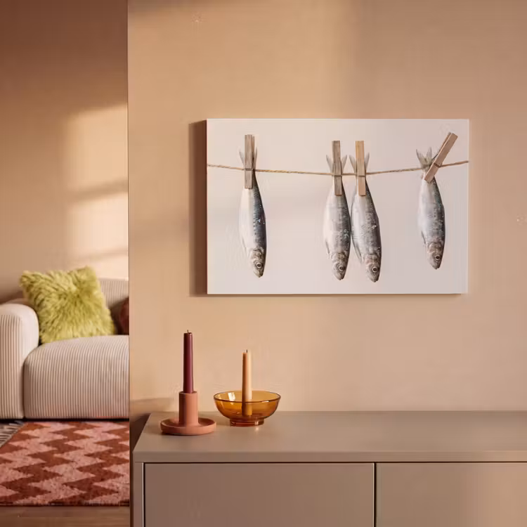 Leinwandbild - Fisch – Hängend – Essen - Vis - Hangend - Eten canvas 2cm klein