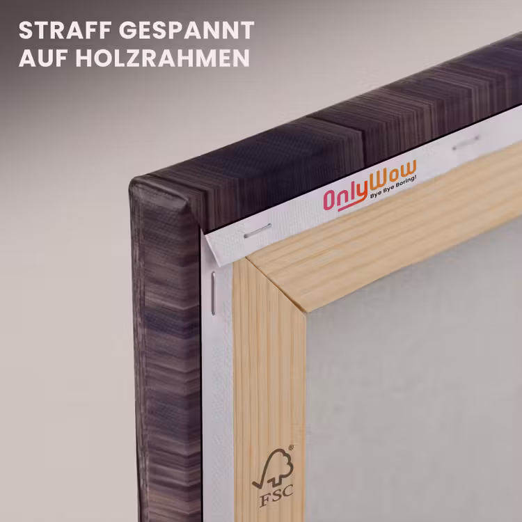 Leinwandbild - Fisch – Holz – Essen - Vis - Hout - Eten canvas 2cm klein