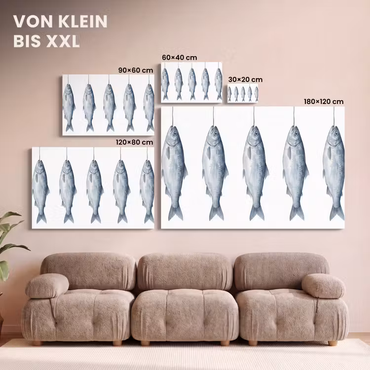 Vissen - Illustratie - Delfts - Blauw canvas 2cm klein -Xsfeer8_DE