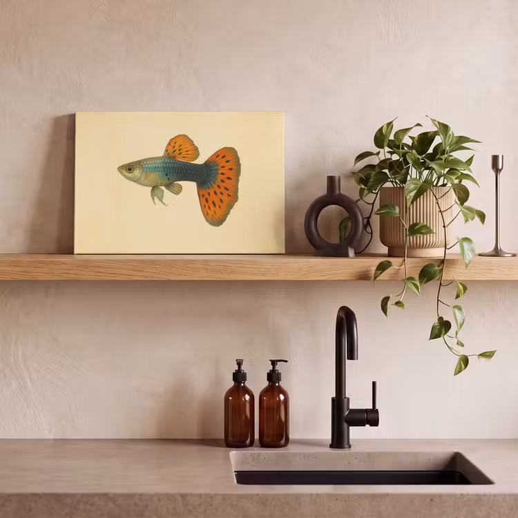 Vis - illustratie - Stippen - Oranje canvas 2cm klein -closeup_print_DE