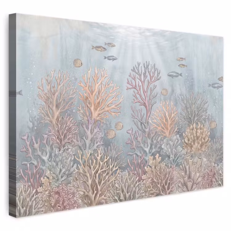 Vis - Koraal - Oceaan - Illustratie - Onderwater canvas 2cm klein -3d