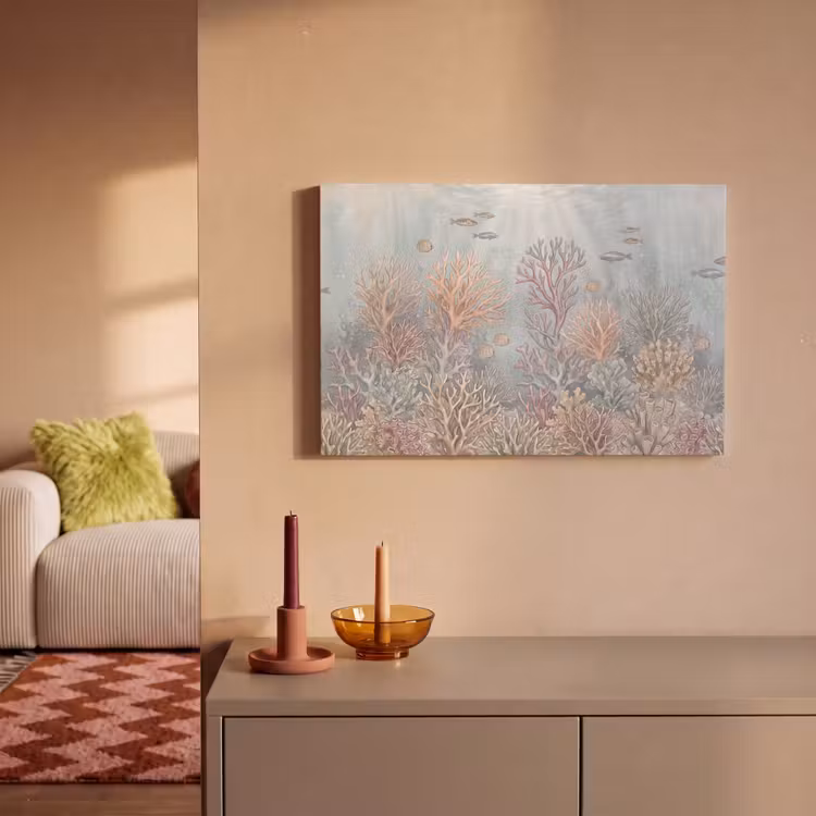 Vis - Koraal - Oceaan - Illustratie - Onderwater canvas 2cm klein -sfeer1