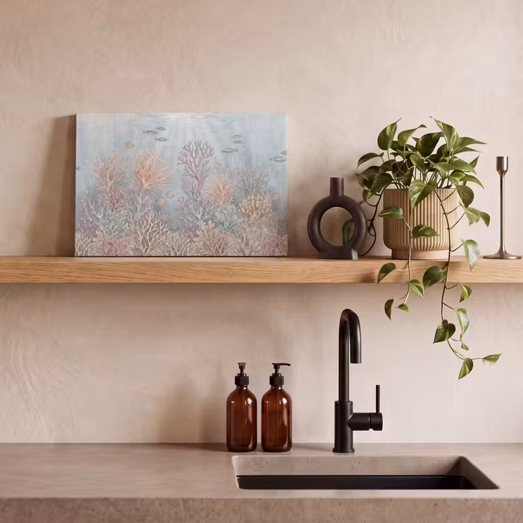 Vis - Koraal - Oceaan - Illustratie - Onderwater canvas 2cm klein -sfeer3