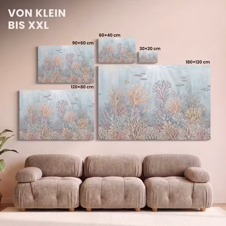 Vis - Koraal - Oceaan - Illustratie - Onderwater canvas 2cm klein -Xsfeer8_DE