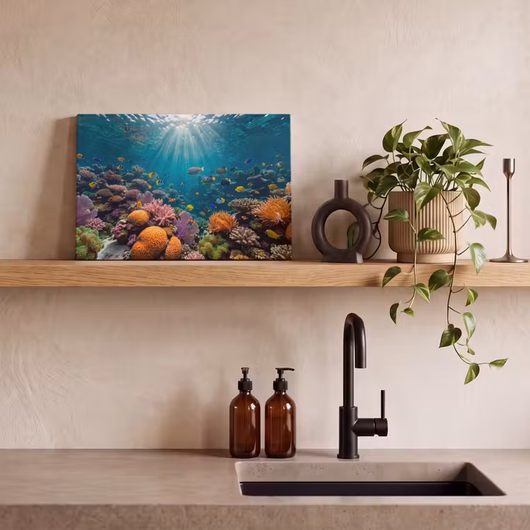 Vis - Koraal - Oceaan - Natuur - Kleurrijk canvas 2cm klein -sfeer3