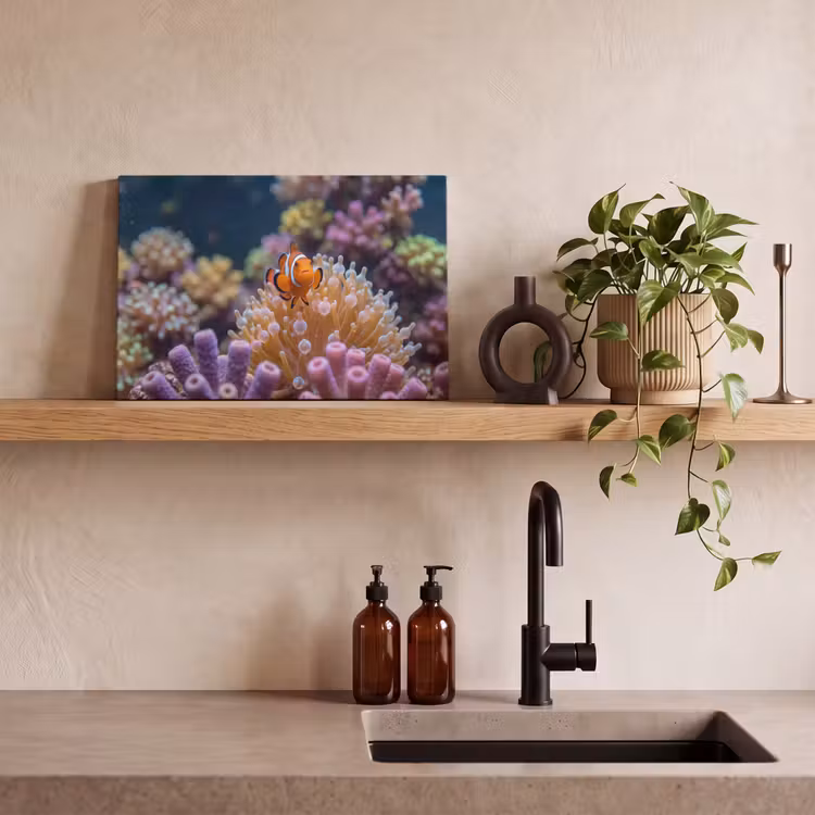 Vis - Koraal - Onderwater - Oranje - Dieren canvas 2cm klein -sfeer3