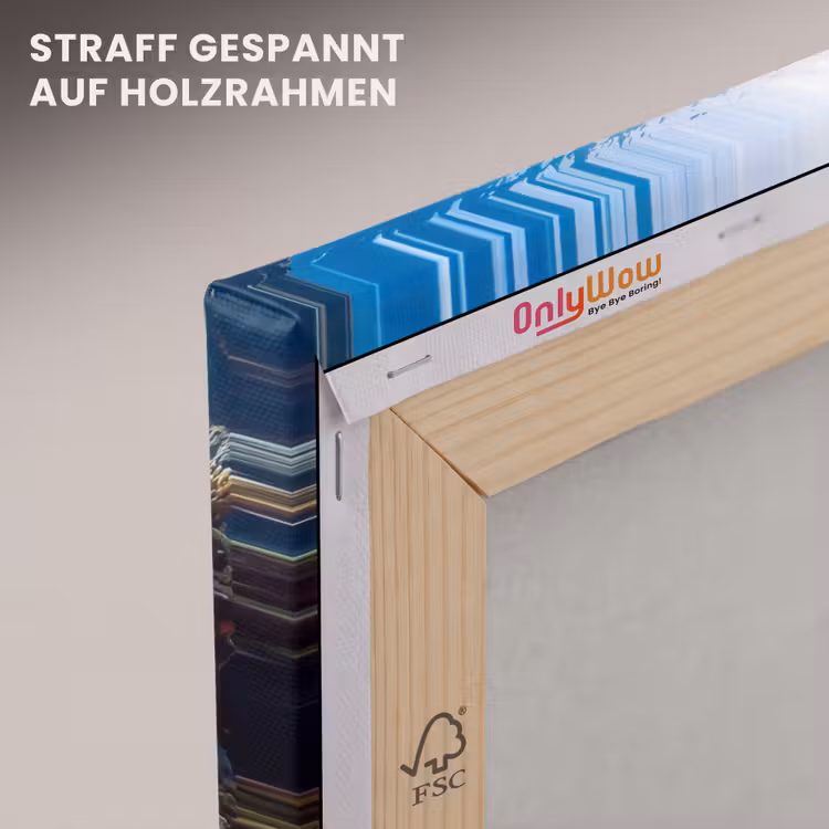 Vis - Koraalrif - Onderwater - Levendig - Blauw canvas 2cm klein -uniquesellingpoint_afwerking-onlywow_DE