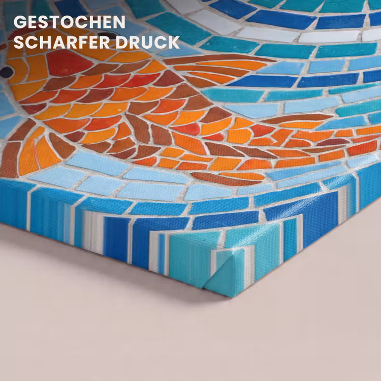 Vis - Mozaïek - Water - Decoratief - Blauw canvas 2cm klein -closeup_print_DE