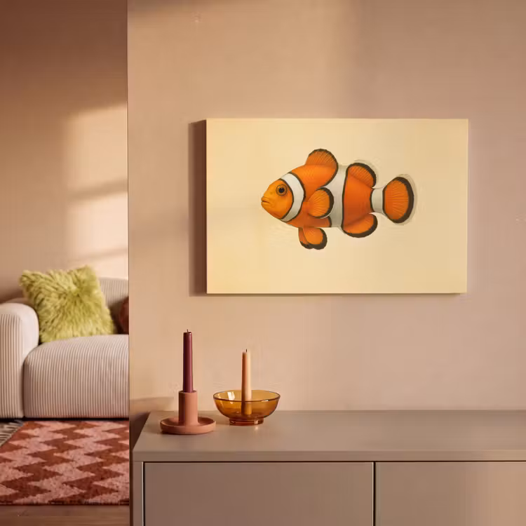 Vis - Oranje - Strepen canvas 2cm klein -sfeer1