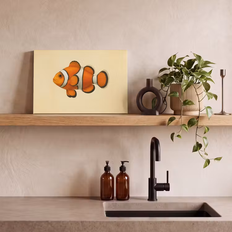 Vis - Oranje - Strepen canvas 2cm klein -sfeer6