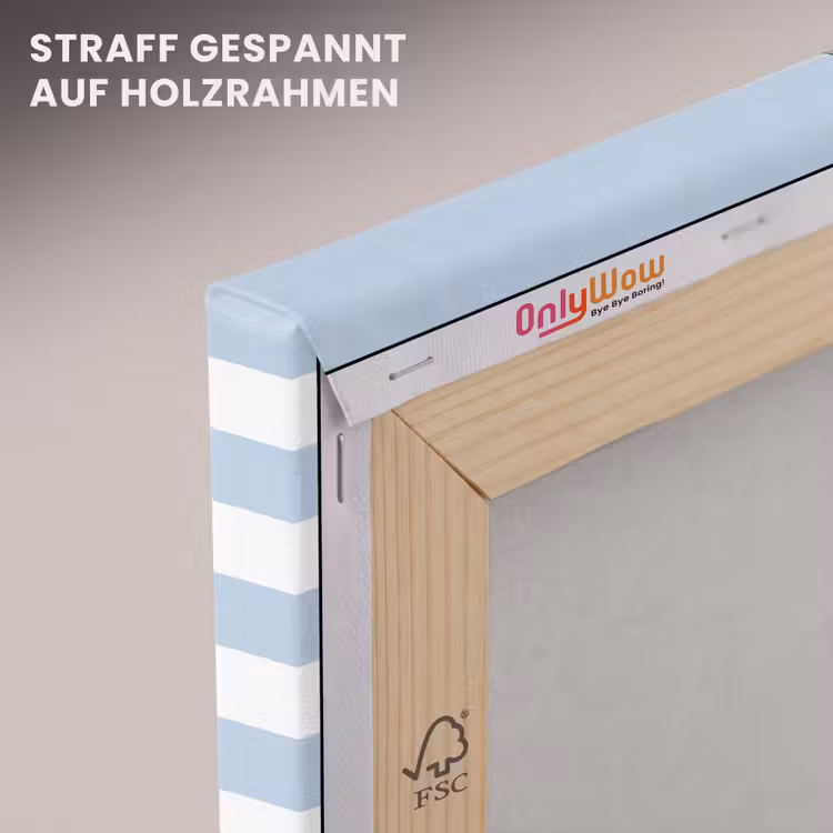 Vis - Oceaan - Illustratie - Blauw - Strepen canvas 2cm klein -uniquesellingpoint_afwerking-onlywow_DE