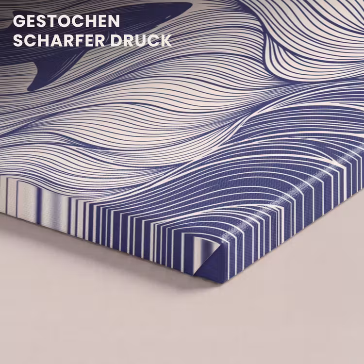 Vis - Oceaan - Lijntekening - Blauw - Dieren canvas 2cm klein -closeup_print_DE