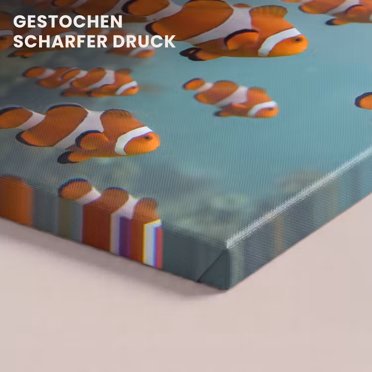 Vis - School - Onderwater - Dieren - Oranje canvas 2cm klein -closeup_print_DE