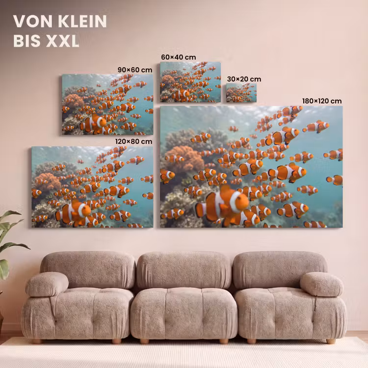Vis - School - Onderwater - Dieren - Oranje canvas 2cm klein -Xsfeer8_DE