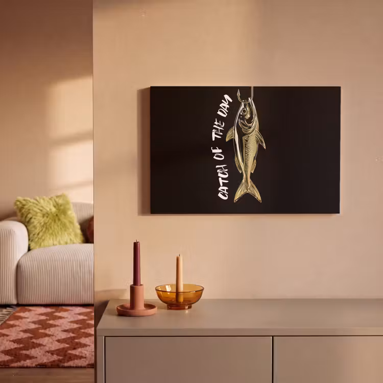 Vis - Zwart - Goud - Tekst canvas 2cm klein -sfeer1