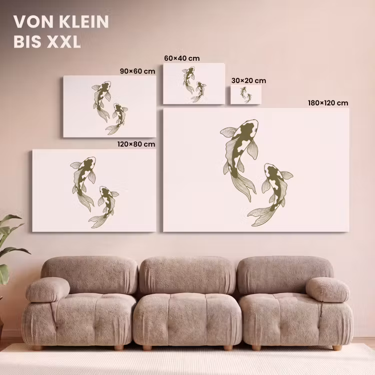 Vis - Zwemmend - Groen - Abstract - Dieren canvas 2cm klein -Xsfeer8_DE