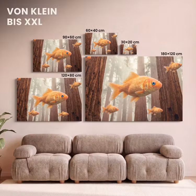 Leinwandbild - Fisch – Wald – Fantasie - Vis - Bos - Fantasie canvas 2cm klein