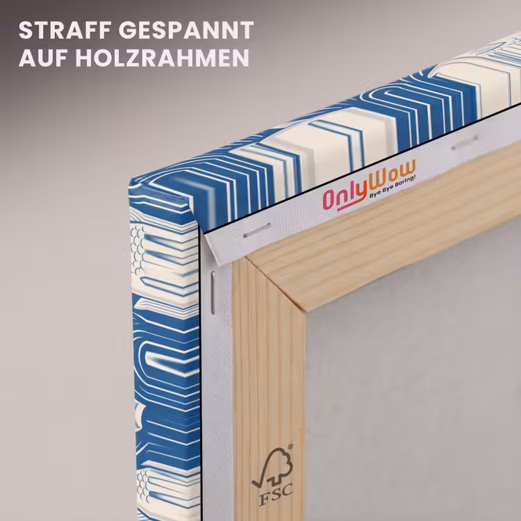 Vis - Water - Patroon - Grafisch - Blauw canvas 2cm klein -uniquesellingpoint_afwerking-onlywow_DE