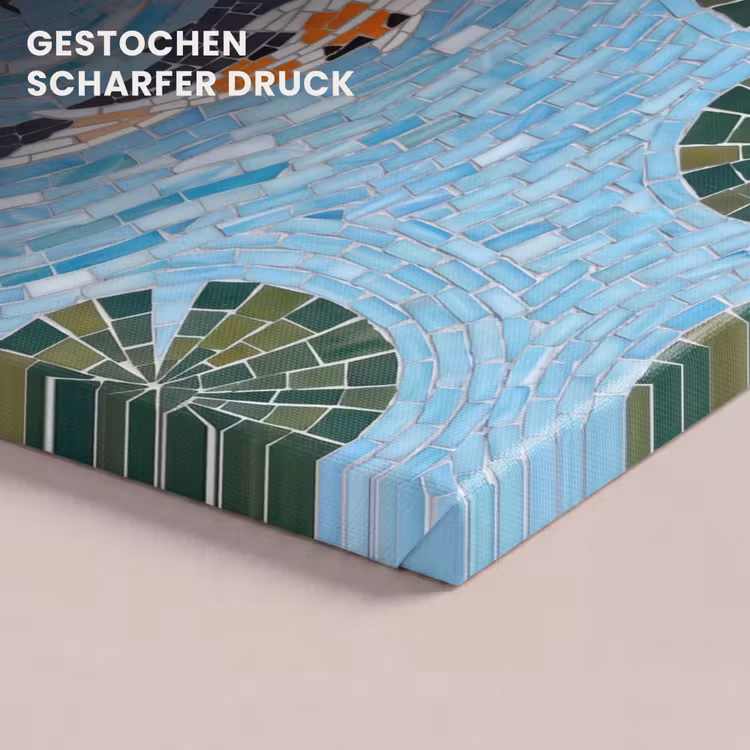 Vis - Water - Natuur - Mozaïek - Blauw canvas 2cm klein -closeup_print_DE
