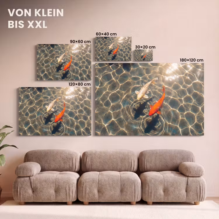 Vis - Water - Dieren - Oranje - Goud canvas 2cm klein -Xsfeer8_DE