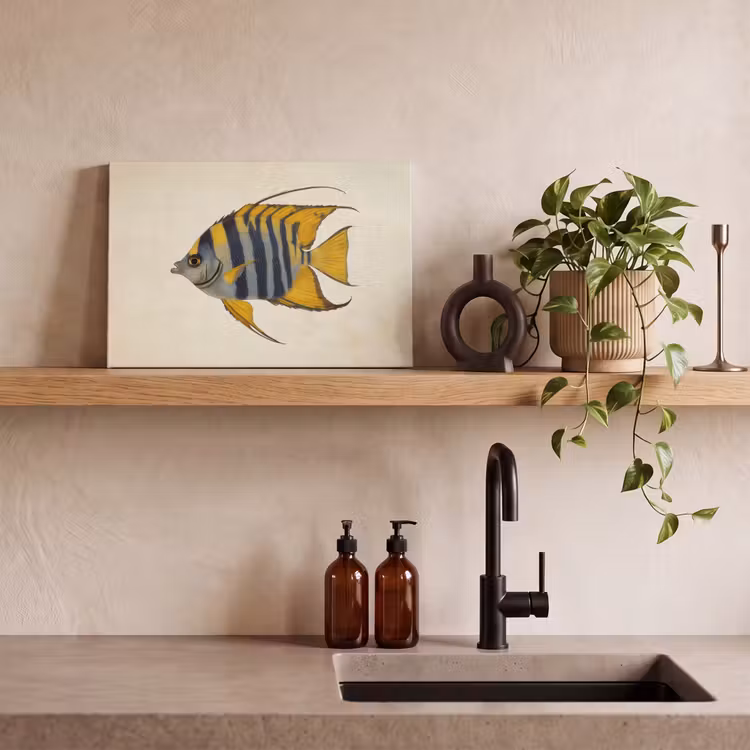 Vis - Sierlijk - Vinnen - Illustratie canvas 2cm klein -sfeer3