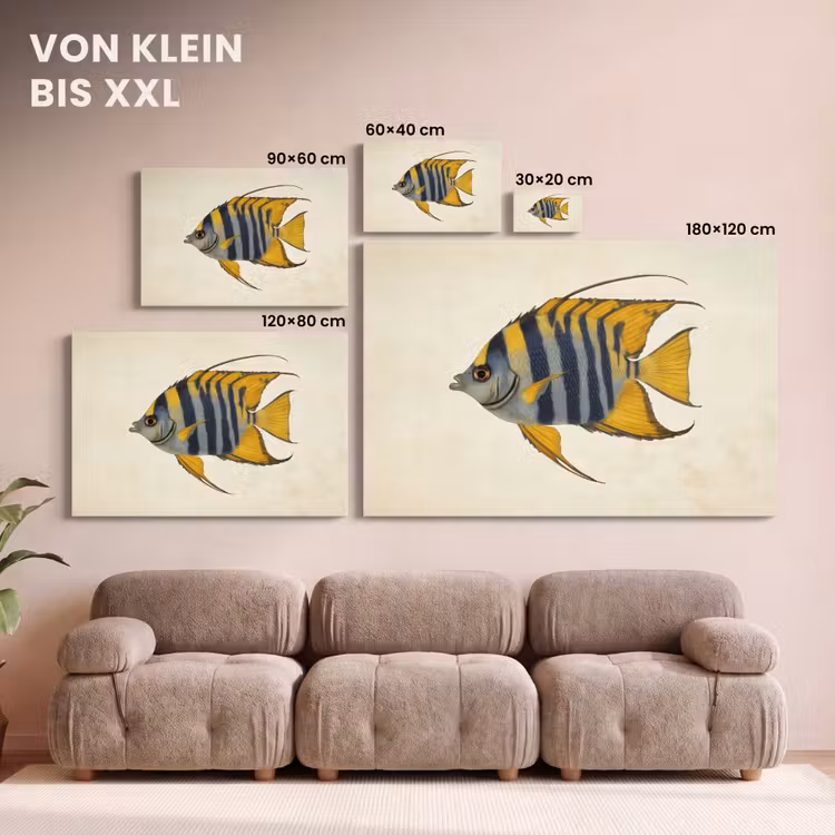 Vis - Sierlijk - Vinnen - Illustratie canvas 2cm klein -Xsfeer8_DE