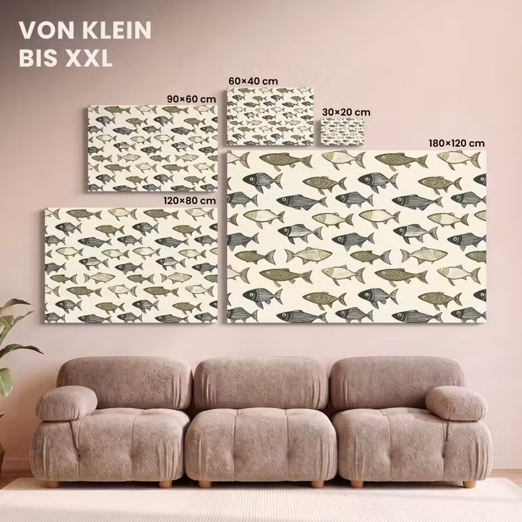 Vissen - Klassiek - Groen canvas 2cm klein 34 -Xsfeer8_DE