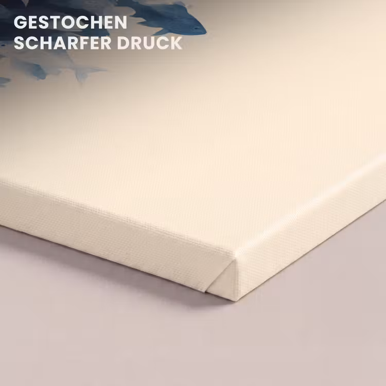 Vissen - Minimalistisch - Blauw canvas 2cm klein -uniquesellingpoint_afwerking-onlywow_DE