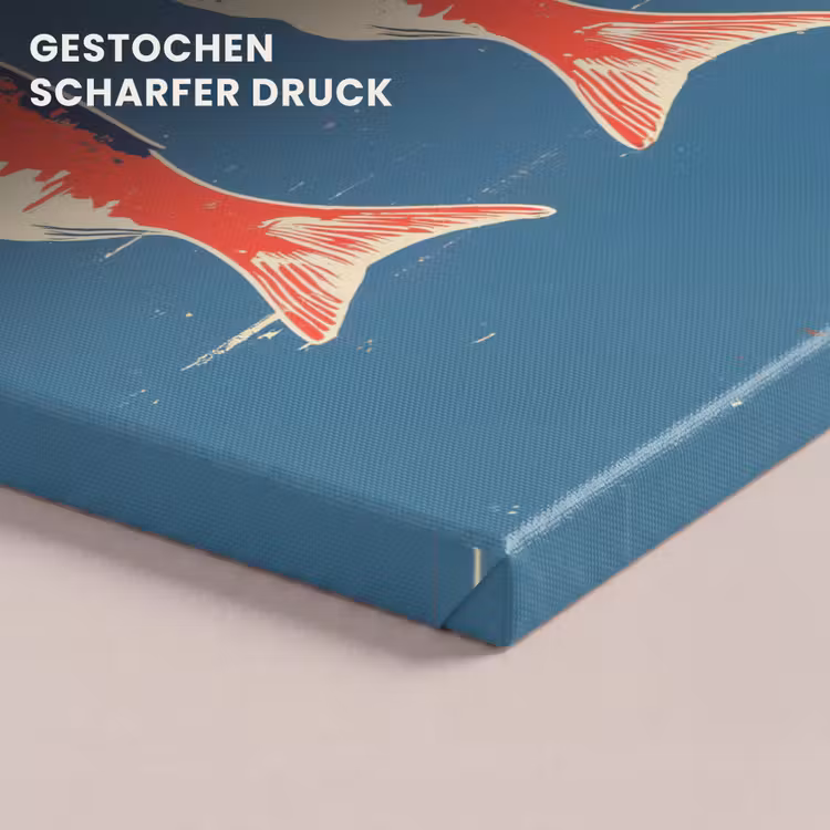 Vissen - Rood - Blauw canvas 2cm klein -closeup_print_DE