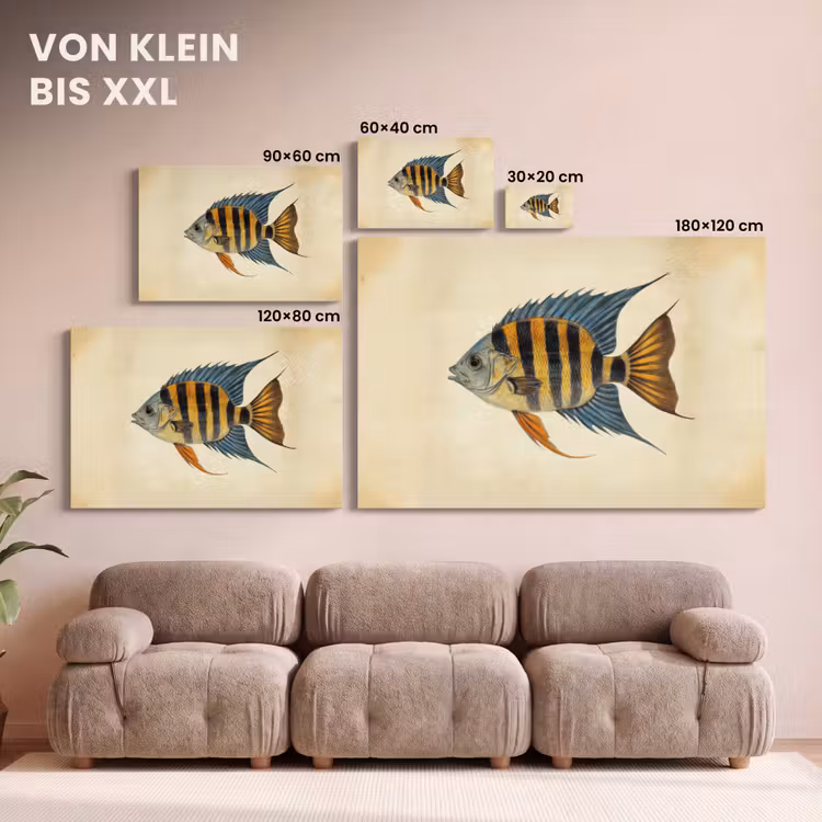 Vis - Tropisch - Strepen - Vinnen canvas 2cm klein -Xsfeer8_DE