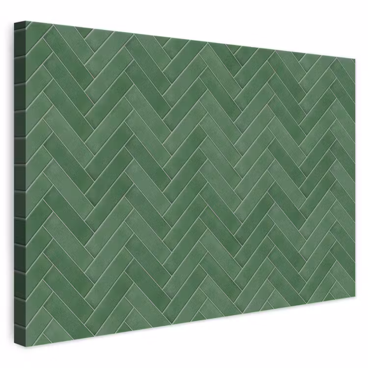 Visgraat - Wandtegel - Bosgroen canvas 2cm klein 34 -3d