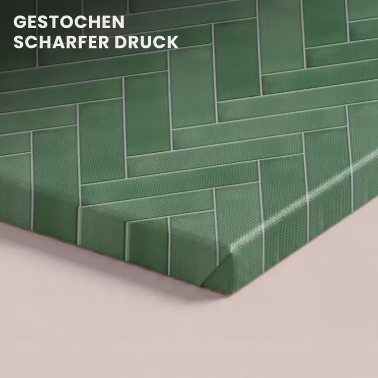 Visgraat - Wandtegel - Bosgroen canvas 2cm klein 34 -closeup_print_DE