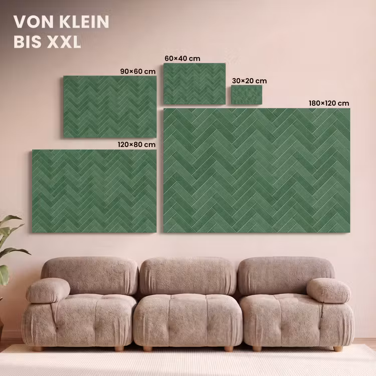 Visgraat - Wandtegel - Bosgroen canvas 2cm klein 34 -Xsfeer8_DE