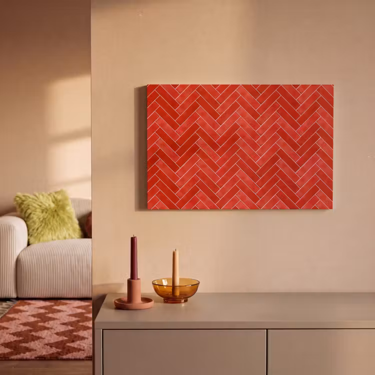 Visgraat - Tegel - Rood canvas 2cm klein 34 -sfeer1