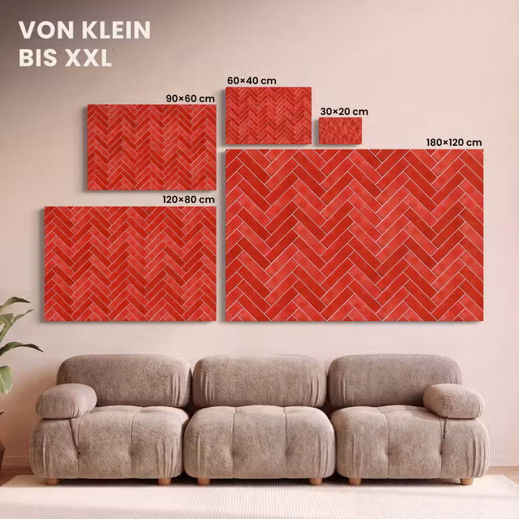 Visgraat - Tegel - Rood canvas 2cm klein 34 -Xsfeer8_DE