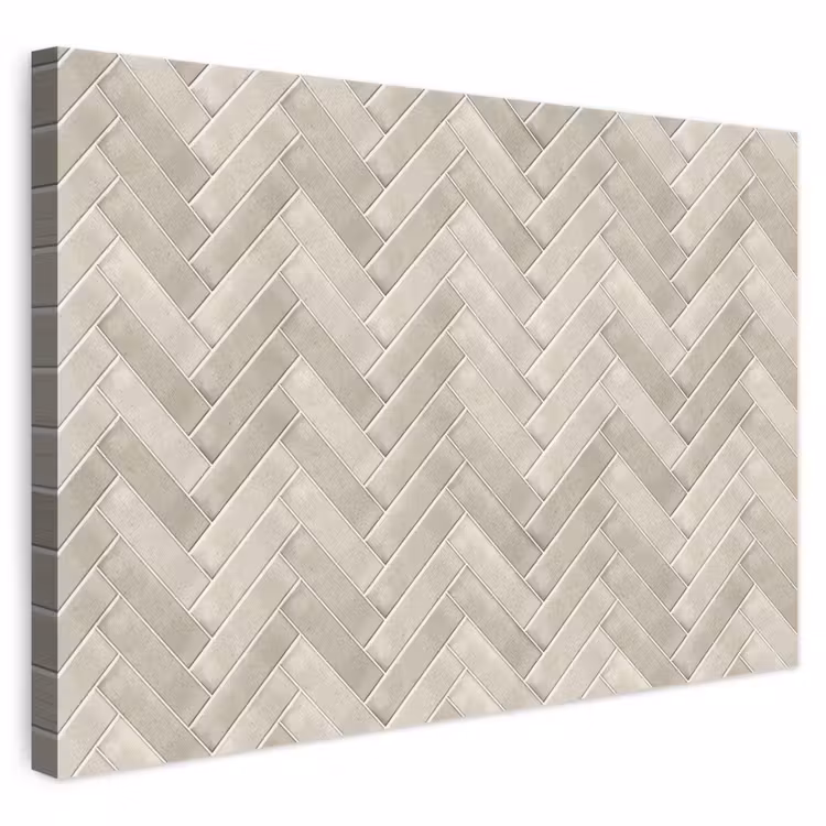 Visgraat - Wandtegel - Beige canvas 2cm klein 34 -3d