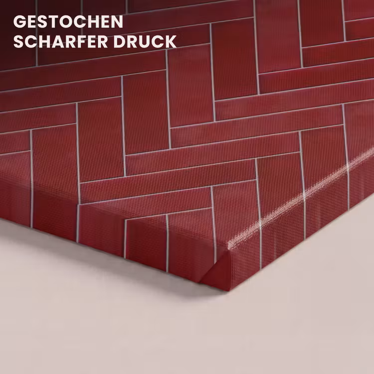 Visgraat - Wandtegel - Bordeaux - Rood canvas 2cm klein 34 -closeup_print_DE