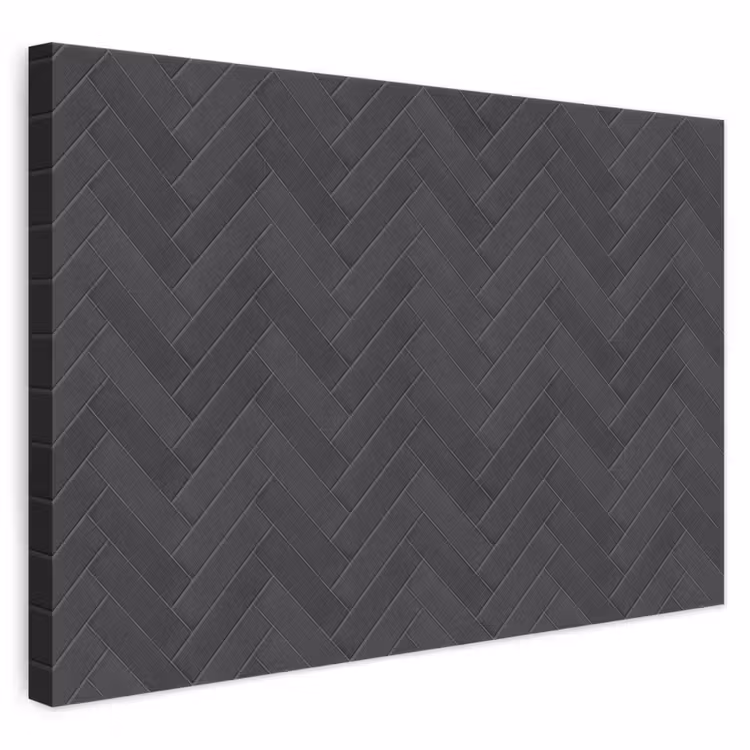 Visgraat - Wandtegel - Donkergrijs canvas 2cm klein 34 -3d
