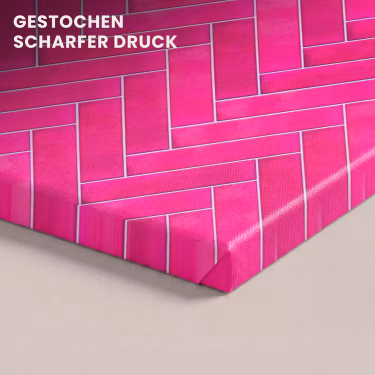 Visgraat - Wandtegel - Fuchsia - Roze canvas 2cm klein 34 -closeup_print_DE
