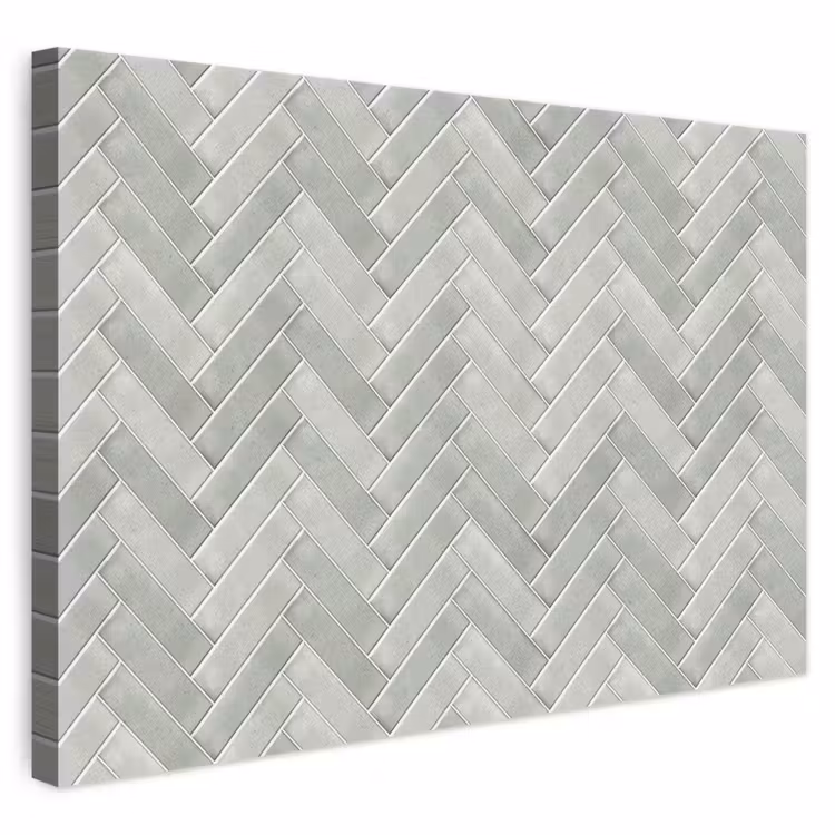 Visgraat - Wandtegel - Grijs canvas 2cm klein 34 -3d