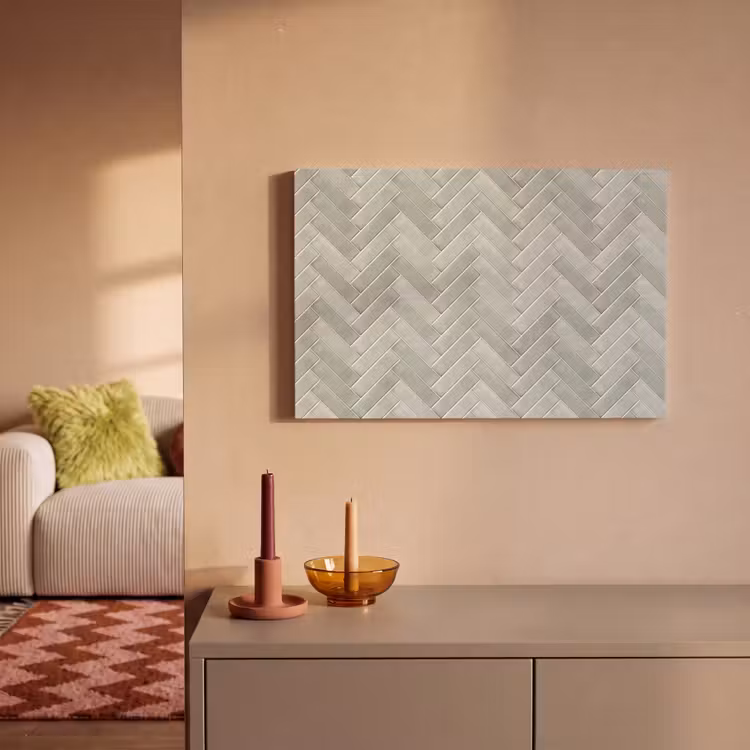 Visgraat - Wandtegel - Grijs canvas 2cm klein 34 -sfeer1