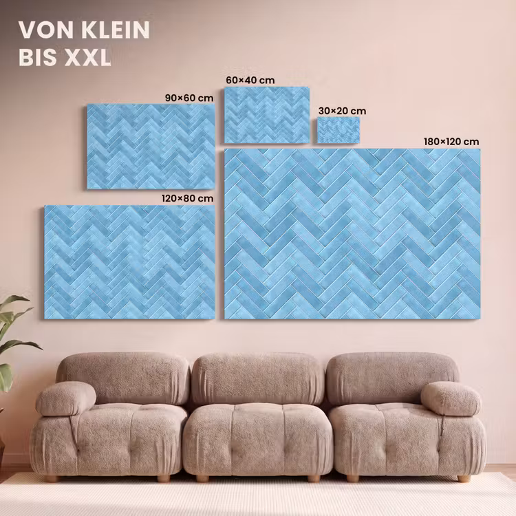 Visgraat - Wandtegel - Lichtblauw canvas 2cm klein 34 -Xsfeer8_DE