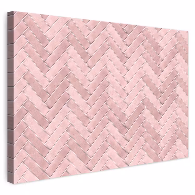 Visgraat - Wandtegel - Lichtroze canvas 2cm klein 34 -3d