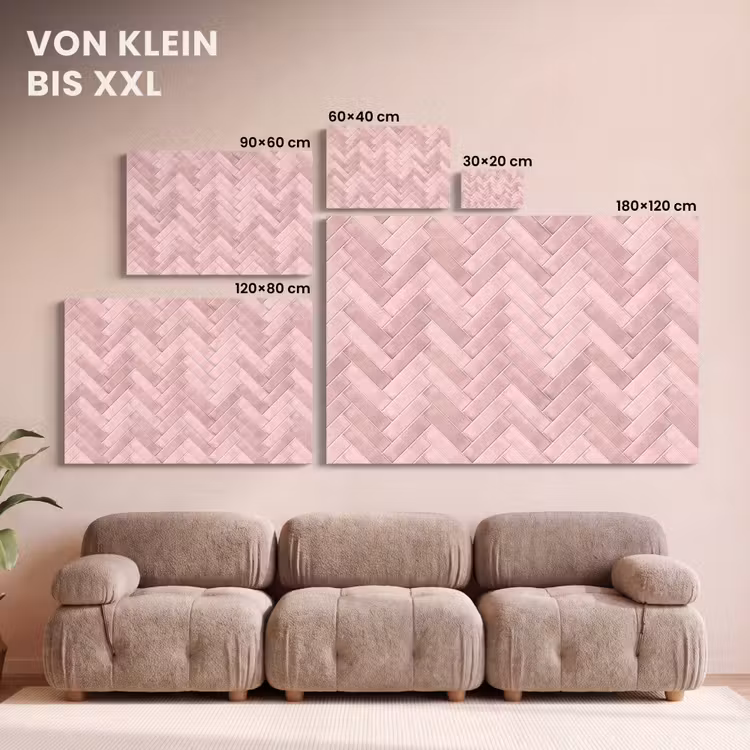 Visgraat - Wandtegel - Lichtroze canvas 2cm klein 34 -Xsfeer8_DE