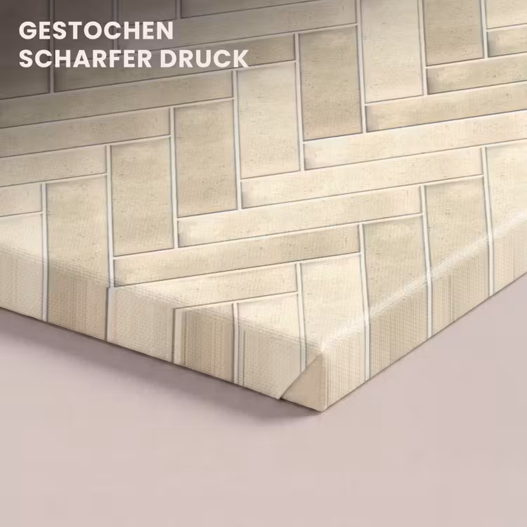 Visgraat - Wandtegel - Licht Beige canvas 2cm klein 34 -closeup_print_DE