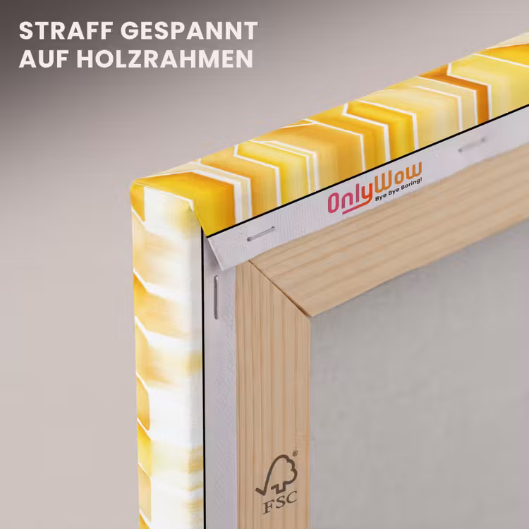 Visgraat - Aquarel - Patronen - Goudgeel canvas 2cm klein 34 -uniquesellingpoint_afwerking-onlywow_DE