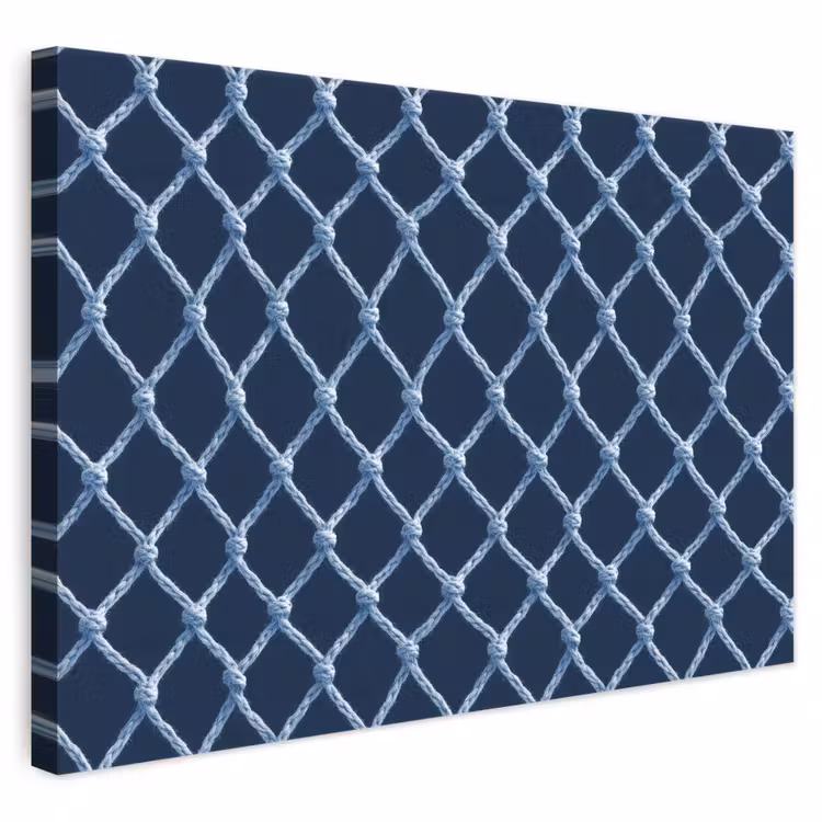 Visnet - Touw - Patroon - Marineblauw canvas 2cm klein 34 -3d