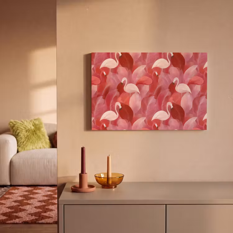 Flamingo - Botanisch - Elegant - Roze - Rood canvas 2cm klein 34 -sfeer1